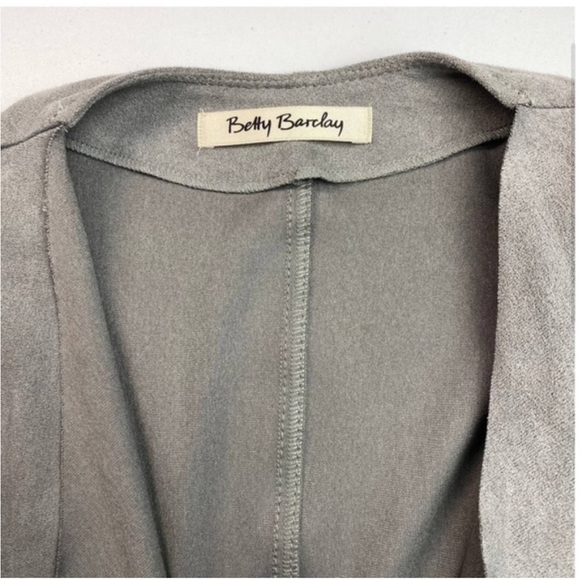 BETTY BARCLAY Soft Faux Suede Waterfall Jacket. Size 4 - Picture 3 of 4